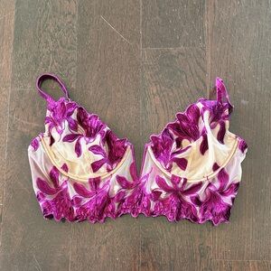 Purple Floral Mesh Bralette